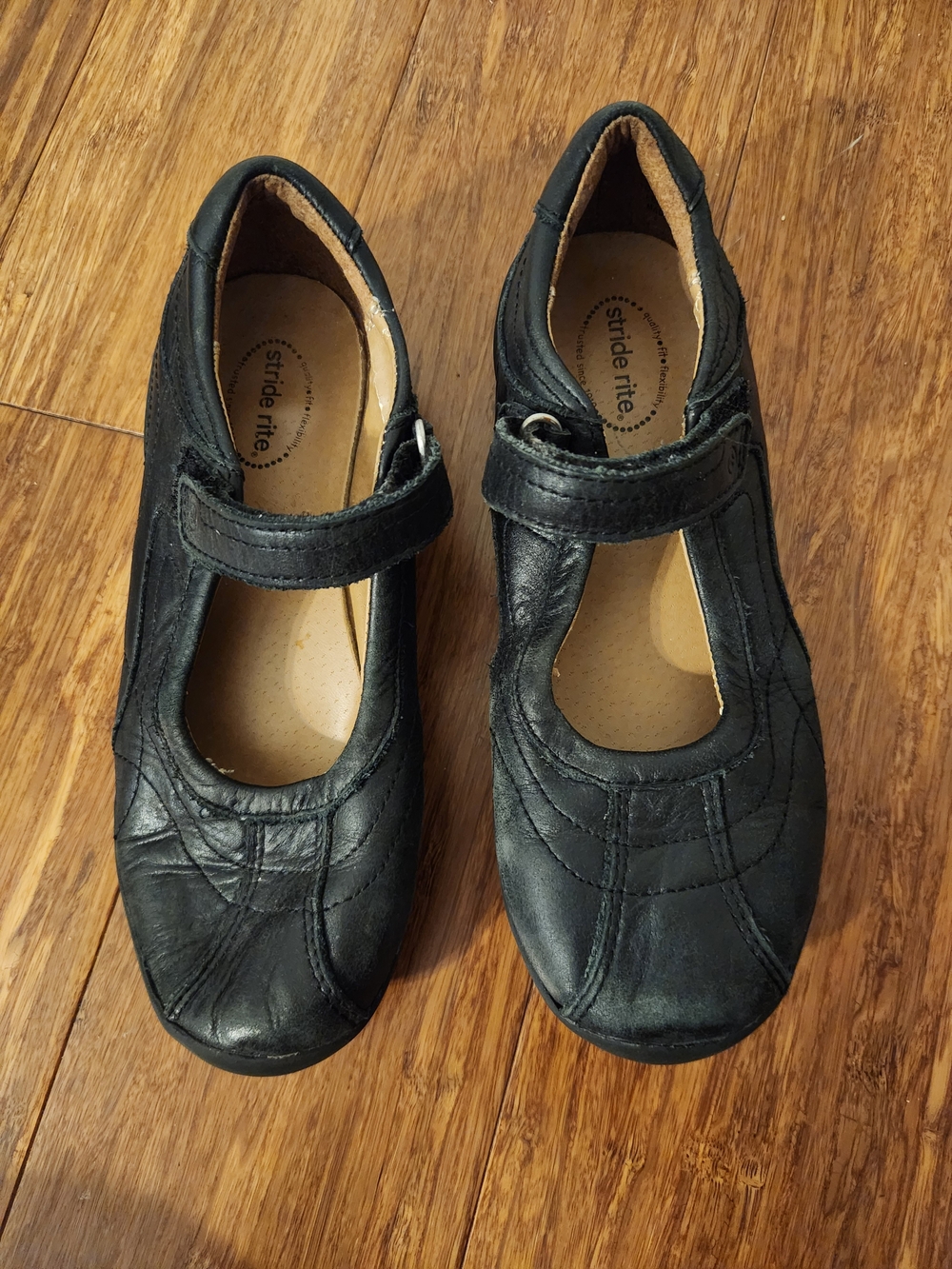 Stride Rite Girl's Claire Mary Jane Black Leather Dress & School Shoes, Size 1.5